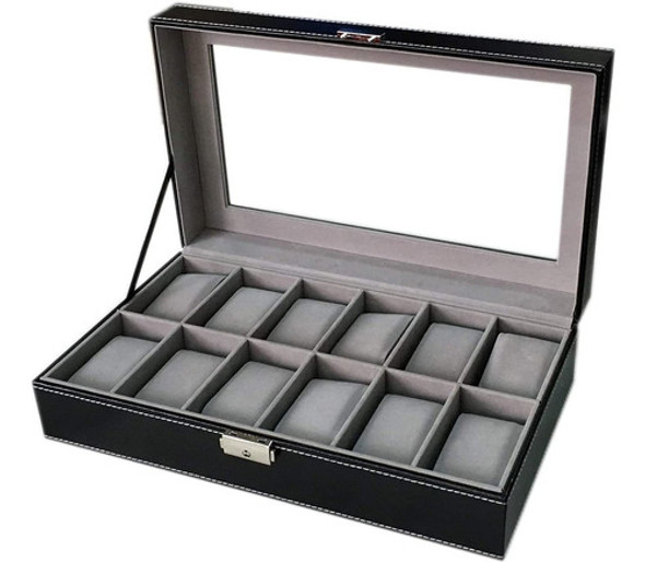 Organizador Para 12 Relojes Con Tapa De Vidrio 0 Organizador Para 12 Relojes Con Tapa De Vidrio 0