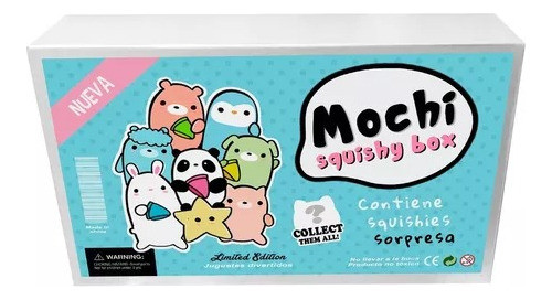 Squishy Mochi Kawaii Box Caja X10 Squishies Animales Gato 0