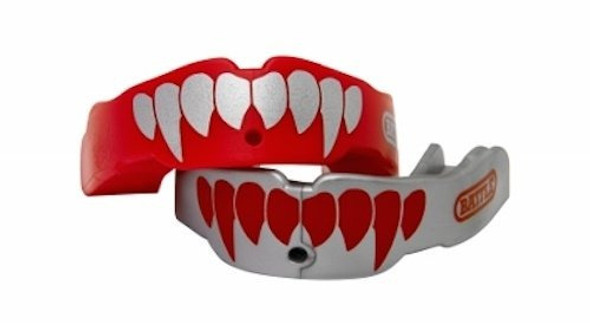 Battle Fang Mouth Guard (paquete De 2), Rojo / Plateado, Adu 0