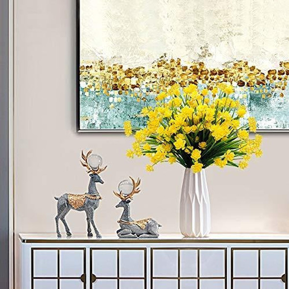 Flores Artificiales Para Exterior 10 Paquetes Amarillo Daff 1