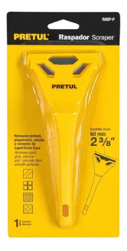 Raspador Plastico Con Navaja 6 Cm Pintura Pegamento Pretul 1
