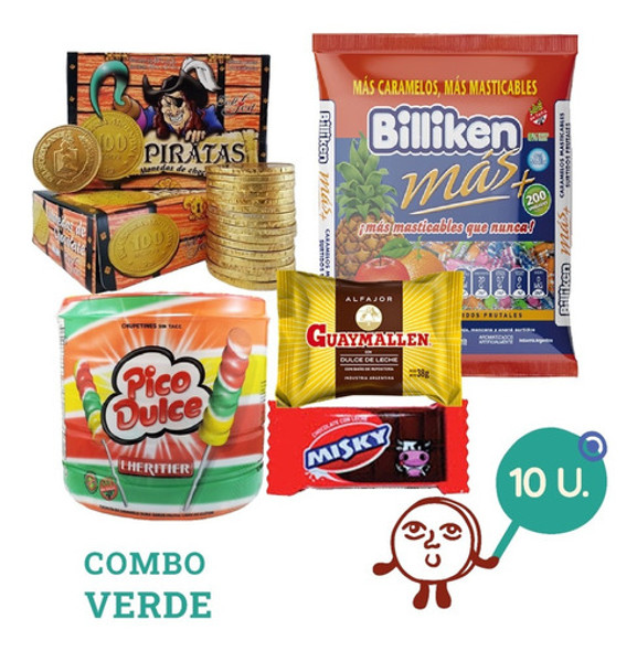 Golosinas Para Cumpleaños - Combo Verde 10 Chicos - Delipop 1