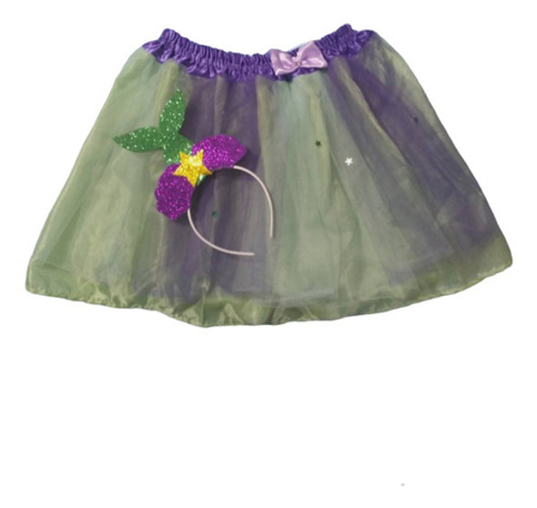 Kit Tutú + Vincha Bebé Disfraz Sirenita T0 X12 0