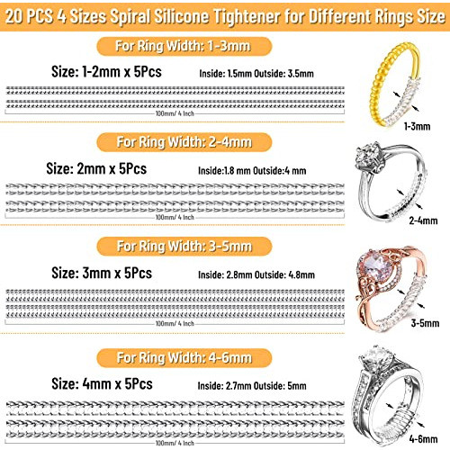 Ajustador Para Anillos De Silicona, 4 Tamaños (20 Unidades) 1