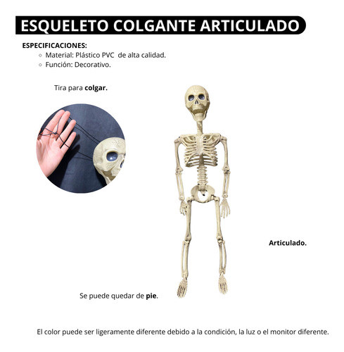 Esqueleto Colgante Articulado 90 Cm Halloween Decoracion 1