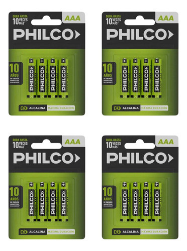 Combo X4 Pilas Aaa Philco Blister 4 Unidades 0