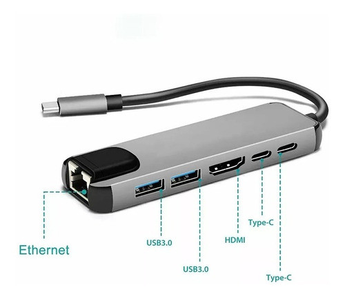 Adaptador Dock Thunderbolt3 Usb C Hdmi P/ Macbook Air Pro M1 1