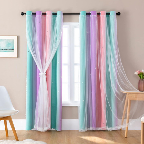 Cortinas De Arcoiris Para Habitación De Niña, 160cm X 86cm 0