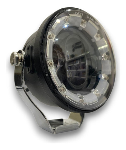 Faro Led Moto Utv 4x4 Lupa Y Ojo Angel Blanco Giro Ambar 40w 0
