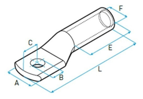 Sca 150 Terminal De Aluminio Sección 150mm2 Ojal 1/2'' Lct 1