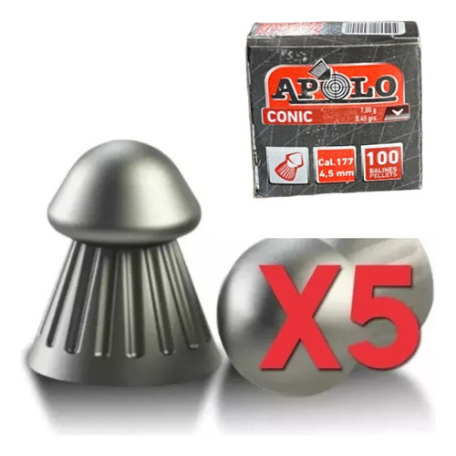 Balines Apolo 4.5 Mm X 100 Unidades Pack X 5 1