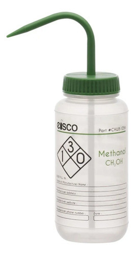 Piseta De 500cc  Verde  Etiqueta Methanol 0