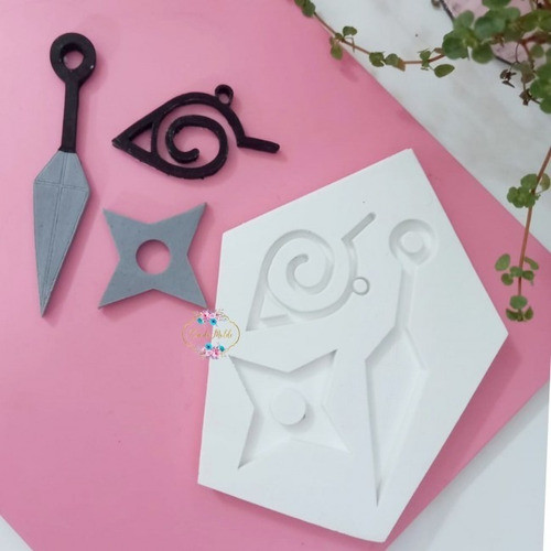 Molde De Silicone Pingentes Naruto Itens E Simbolo 0