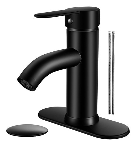 Canilla Monocomando Baño C/desague Estilo Granja Color Negro 0
