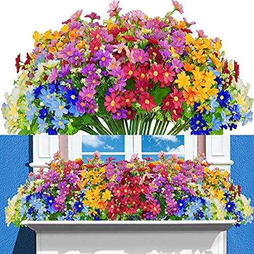 12 Paquetes De Flores Artificiales Falsas Para Decoración Al 0