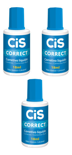 Kit De Corretivo Branquinho Liquido Cis 18ml Escolar C/3 Un 0