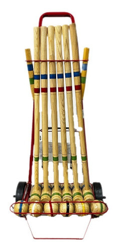 Juego De Croquet 72 Cm. En Carro De 6 Palos Tissus 0