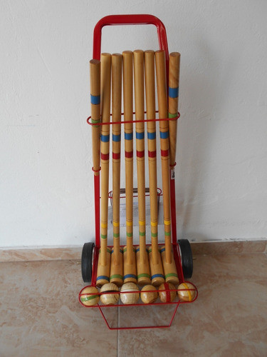 Juego De Croquet 72 Cm. En Carro De 6 Palos Tissus 1