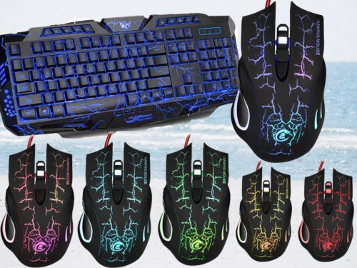3colors Iluminado Usb Por Cable Juegos Teclado Multimedia Y 1