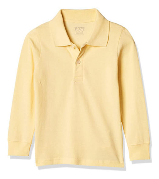 ~? The Children's Place Boys Long Sleeve Polo Shirt, New Yel 0