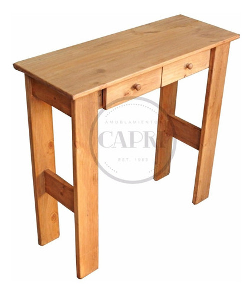 Mesa Arrime Recibidor 80 X 30 Estilo Campo Encerado 0