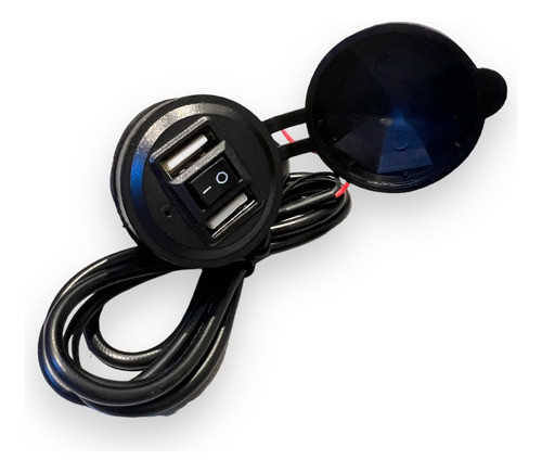 Toma Doble Puerto Cargador Usb C/ Soporte Para Moto 1