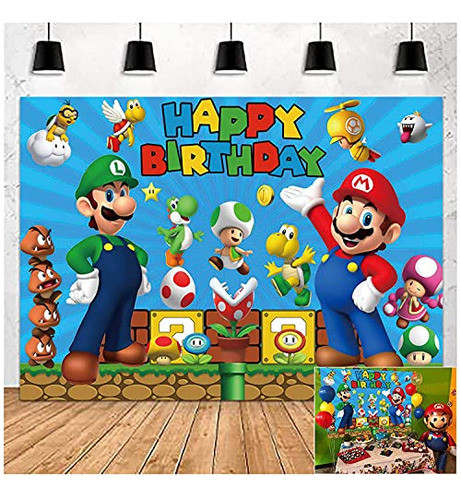 Telón Decoración Cumpleaños Super Mario 150x90cm 0