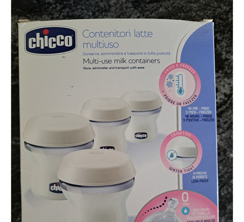 Vasos Contenedores Chicco X4 + Tetina 0