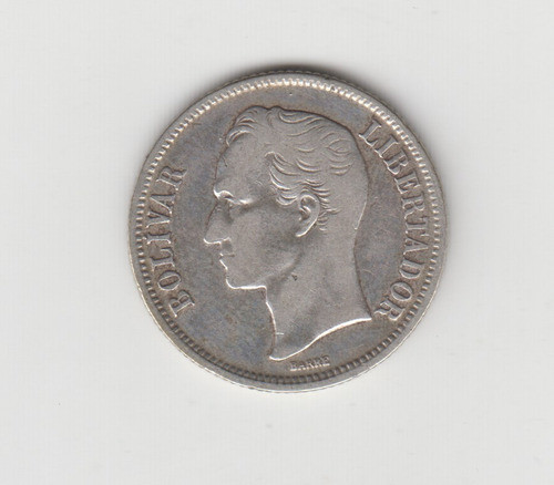 Moneda Venezuela 1 Bolivar Año 1954 Plata Muy Bueno 1