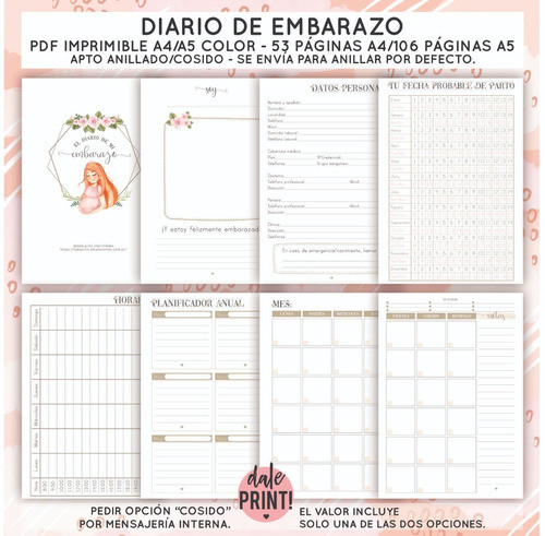 Pdf Imprimible Agenda Para Embarazada 1