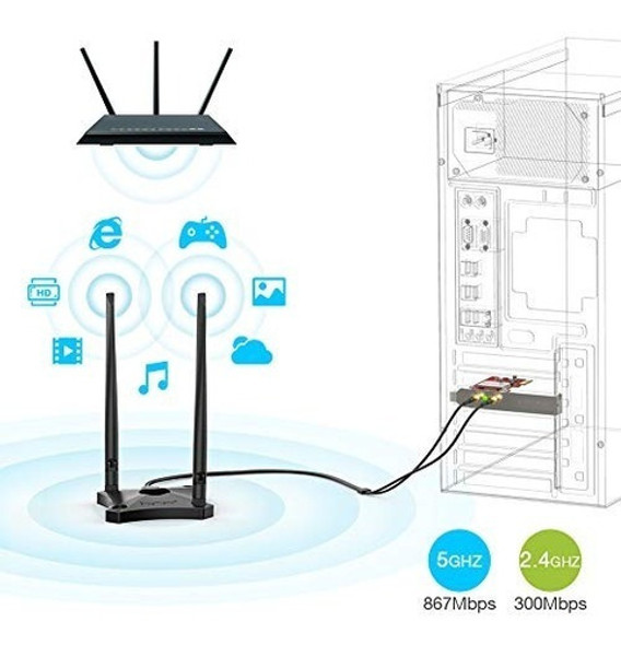 Adaptador De Tarjeta Wifi Pcie Brostrend 1200mbps, 5ghz Wifi 1