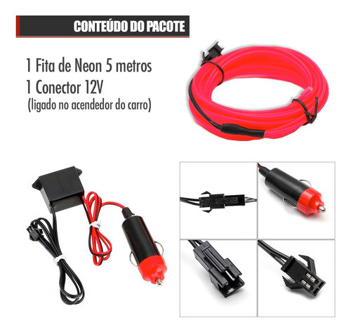 Fita Led Painel Sandero 2012 Luz Interna 5m Rosa 1