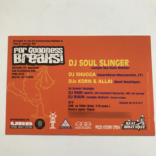 Postal Publicitaria For Goodness Breaks Dj Soul Slinger 1