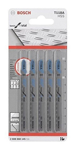 Juego Hojas P/caladora 5pzas Bosch T118a Metal - Ynter 0