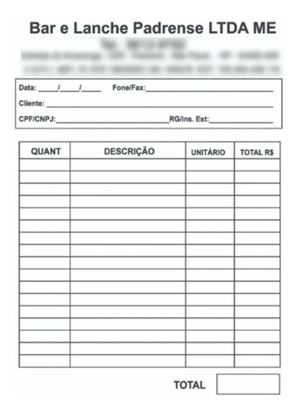 Talão Pedido Personalizado 14,5x21 - 10 Blocos - 100 Folhas 1