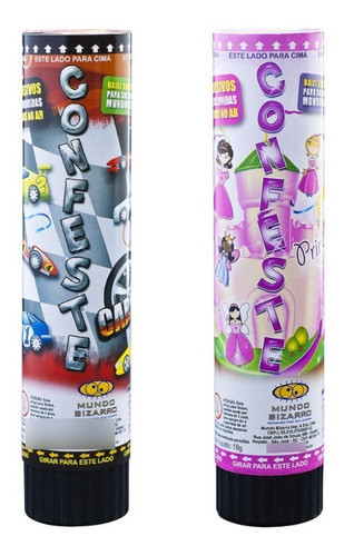 Kit Lança Confete Kids Adesivos Menino E Menina 21cm 0