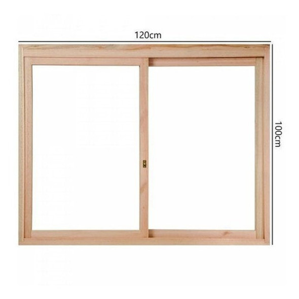 Janela De Madeira De Correr 100x120cm Com Caixilho 9,4cm Wt 1