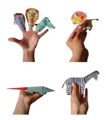 Kit Para Armar Animales De Papel + Títeres De Dedo - Tetuá 0