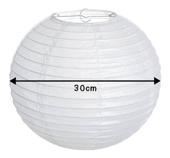 Kit 10 Luminária Japonesa Branca Oriental Festa 30cm Hachi8 1