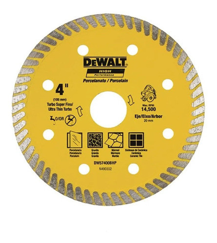 Disco Diamantado Para Porcelanato 4''(105mm)  Dewalt 0