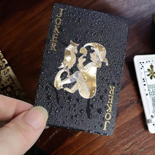 Baraja De Cartas Poker Negras De Lujo Juego De Mesa 1