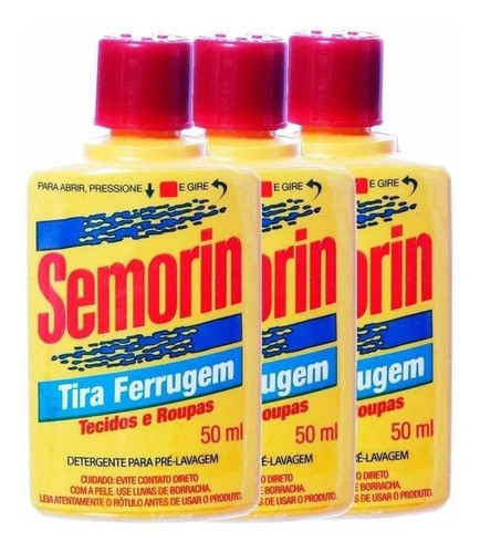 3 Unidades Tira Ferrugem Semorin Tecidos E Roupas Geral 50ml 0