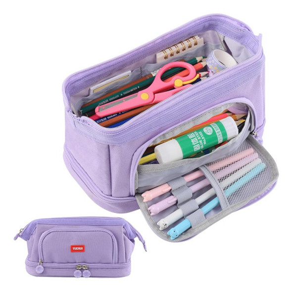 Yuerui Cute Preppy Estuche - Estuche De Lápices De Gran Capa 0