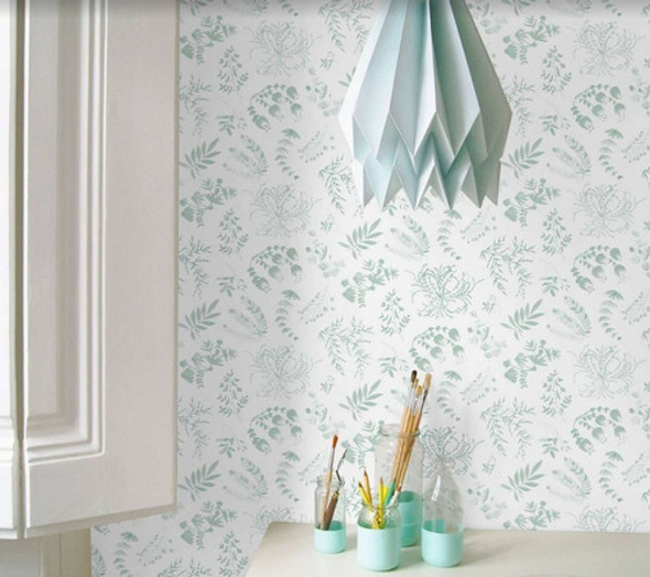 Empapelado Vinilico 56202 Capsula Hojas Verde Lavable 0