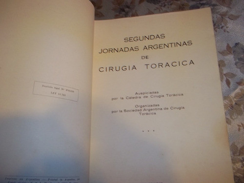 Segundas Jornadas Argentinas Cirugía Torácica 26-30 Julio 49 1