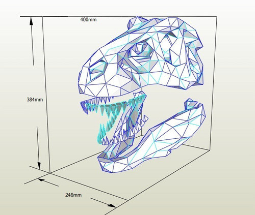Craneo Dinosaurio T-rex Pared Diseño 3d Decoración 0