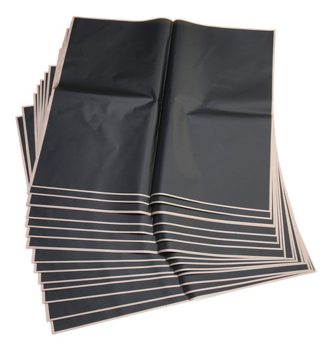 40 Folhas De Papel De Embrulho De Flores Quadrado Preto 22,8 1