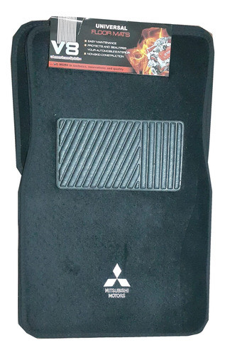 Alfombras 4 Piezas Moquette Logo Mitsubishi 0