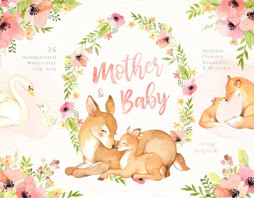 Kit Imagenes Png Dia De La Madre Hijos Acuarela Es17 0
