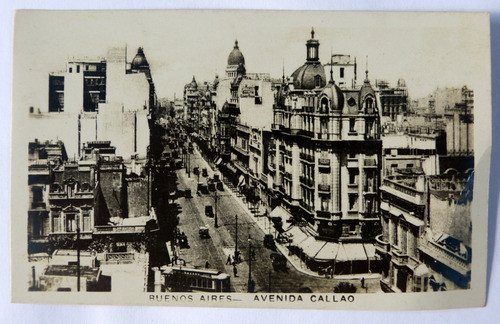 Antigua Tarjeta Postal Av. Callao Buenos Aires Ca 1930 0